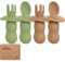 KeaBabies 4-Pack Silikon Baby Löffel und Baby Gabel Set - Baby Löffel Selber Essen, BLW Zubehör Baby 6-12 Monate, Babygeführte Entwöhnung Baby Besteck, Kindertraining Babylöffel (Desert)