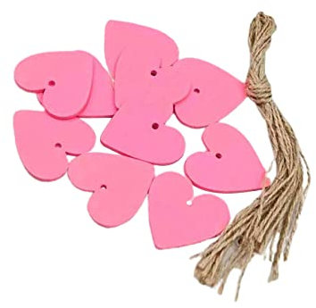 Nishiyuenyi 10 Stück Holzscheiben Geschenkanhänger Namensetiketten Party Deko, Rosa