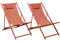 Lot de 2 chiliennes Cyprus en textilène et Structure en Aluminium Terracotta - Transats avec Coussin Repose-tête - Idéal pour Jardin, Terrasse et Patio