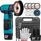 Mini Cordless Angle Grinder, Grinder Tool with 2PCS Batteries for Cutting Polishing and Sharpening, 7 Cutting Discs, 76mm Side Disc, 19500 RPM Grinding Machine