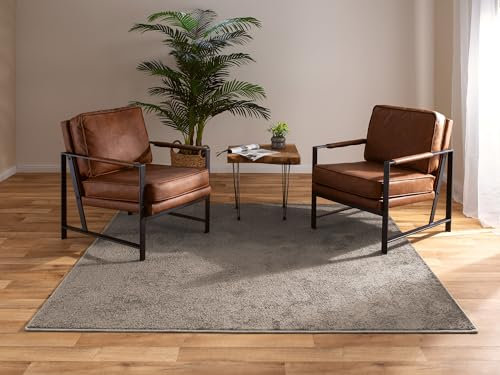 HEVO Hochflorteppich Eazy Kabul - einfarbig meliert fürs Wohnzimmer, Schlafzimmer, Kinderzimmer, Flur & Küche Grössen 060 x 120cm Rechteckig Mood