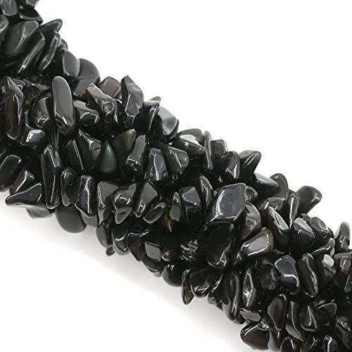 Mini Schwarz Obsidian Kristalle Perlen Edelsteine Chips Kristalle Trommelsteine Edelsteine Heilsteine Kristall Steine Granulat für DIY Armbänder Ketten Ohrringe Schmuck Machen Crafting 80cm