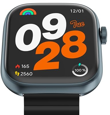 IMIKI FRAME LITE ST2 - Smartwatch uomo donna - Display ISP 1,96, Connettività Bluetooth, Cinturino magnetico, Misura ossigeno nel sangue e Frequenza cardiaca, Android e iOS - Blue + Black/Red