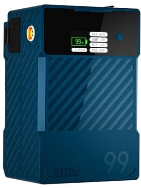 ZITAY Antarctica Version, Mini V Mount Battery 99W 14.8V 6689mAh with PD 60W USB-C Fast Charging, with DTAP,DC, USB-A,LEM0, LED Screen for Camera, Camcorder, Monitor, Video Light