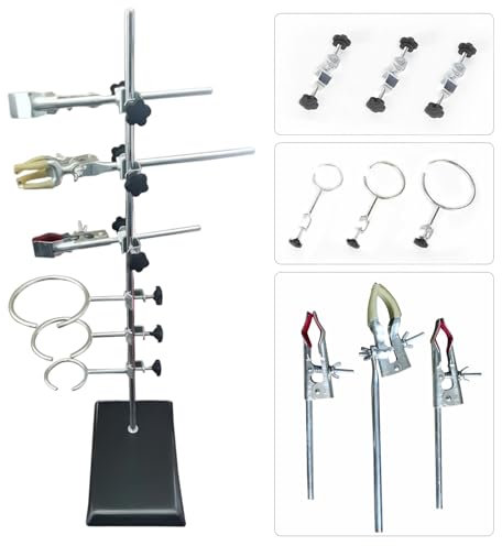 Laborständer-Unterstützung, Labor-Retorten-Stützständer 1 Satz, Laborständer 60 cm laborstativ Set, Stativ Labor Metall Halter Unterstützung,für Labor Experiment Chemie Physikalische Forschung (60 cm)