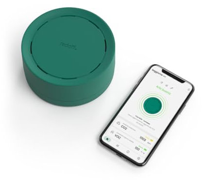 Radoff Now *White Limited Edition - Medidor Calidad Aire, Medidor Co2 COV PM Compatible con Alexa, Accesorios para Casa Inteligente con Medidor de Humedad Presión Atmosférica y Sensor Temperatura Wifi