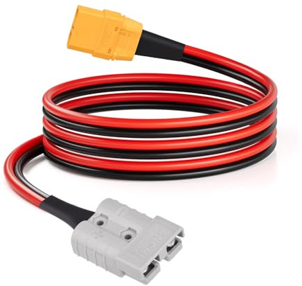 ELFCULB Anderson SB50 Batteria Quick Connect/Disconnect to XT90 Femmina Cavo 10AWG SB50-XT90 Connettore Cavo per Carrelli Elevatori Trasferimento di Potenza Batteria (1,8 m)