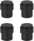 HANDLEZONE® 4 Pack Floor Mounted Door Stop 30mm x 40mm, Collared with Rubber Buffer Stopper, Concealed Fixing - Black Matt