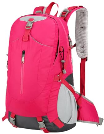 Qianly Zaino da trekking Zaino da scalata Borsa impermeabile per escursioni Zaino da trekking Zaino per ciclismo e avventure, Rosa Rossa