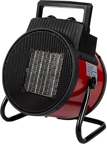 Chauffage Soufflant 2500 W - Radiateur électrique - Céramique - Chauffage Industriel - Chaleur Rapide 3 Secondes - Thermostat & Protection Surchauffe rouge
