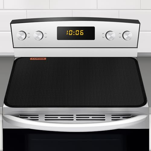 28 * 20 Inches Fireproof Stove Cover, COITEK Heat Resistant Stove Top Covers for Electric Stove, Electric Glass Stove Top Cover Oven Protector Waterproof Cooktop Mat