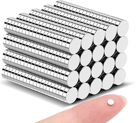 Delaga 200 Stück Mini Magnete Rund 3x1mm, Kleine Magneten Extra Stark, Starke Magnete für Magnettafel Whiteboard, Kühlschrank, Tür, Büro