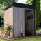 YODOLLA Abri de Jardin en Métal 1,28 m²，Cabane de Jardin Exterieur avec Toit Incliné et Porte Coulissante，Rangement Outils 149 x 85,6 x 159cm (Gris)