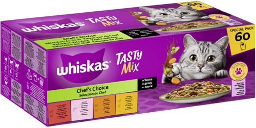 WHISKAS® Tasty Mix Multipack Portionsbeutel Chef's Choice in Sauce 60x85g