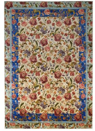 ESSENZA Teppich Roselina Vanille, 120x180 cm - 60% Polyester, 30% thermoplastischesPolyurethan, 10% Baumwolle - Blumen