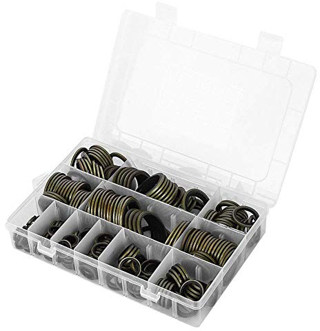 240 Stück Ölring Ablassschraube Dichtung, Metall & NBR Dichtring Ölablassschraube Set 6–30mm, Hydraulik-Dichtringe NBR Dichtungsringe Set für Rohrverbindung, Mechanische Drucksysteme KFZ