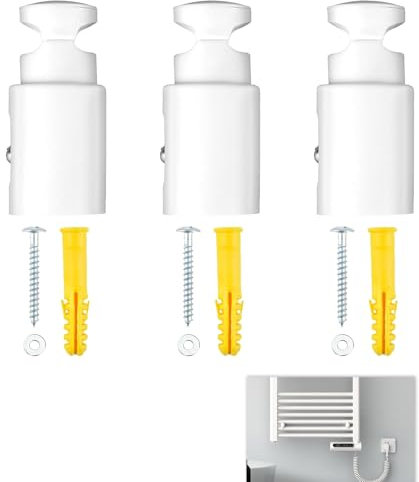 3 Pièces Fixation Sèche Serviette, Support Seche Serviette Universels Attache Seche Serviette, Distance Réglable, Résistant à l'Humidité et à la Chaleur, Convient aux Radiateurs Droits et Courbes