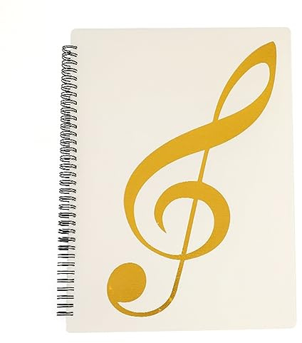 Agmoctz Sheet Music Folder, 60 Pages Capacity, Sheet Music Holder,Fits Letter Size A4, Writable & Detachable(White) Easy to Use
