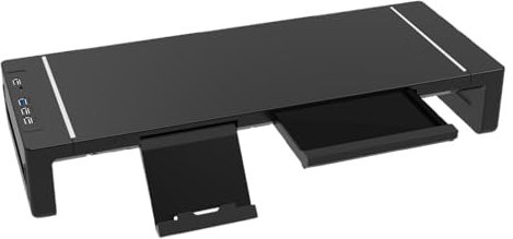 Generico Monitor Stand, Computer Stand, Cable Organizer Adjustable Width, Drawer Riser for Workplace, Desktop, Printer, Table, TV, Laptop 20.47x7.87x3.35 Inches