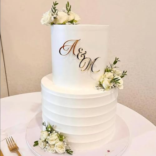 Custom Cake Topper Acrylic Letter Cake Charm Flat Lay Cake Topper Wedding Acrylic Initials Personalized gift for Wedding Anniversaries Valentine's Day Decoration