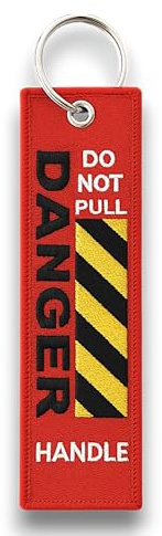 Streetculture Achtung! DANGER – DO NOT PULL - Schlüsselanhänger – Robustes Design, auffällige Warnfarbe, Schlüsselband, Key Tag, Lanyard für Fahrzeug, KFZ, Auto, Motorrad, Boot uvm