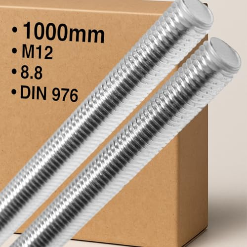 Gewindestange M12 x 1000 mm Festigkeit 8.8 Stahl verzinkt Gewindestift DIN 976 Gewindestab Vollgewinde ISO Norm