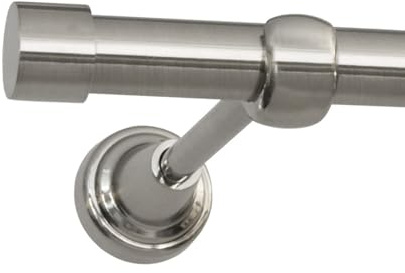 Print Cycero packaging Gardinenstange 160cm breit - 19 mm Durchmesser - 1-Läufig, Wandbefestigung - Vorhangstange für Ösenvorhänge, Fenster, schwere Vorhänge, Innenlaufstange - Rullo