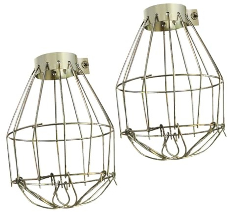 MUELODSIC 2pcs Metal Lamp Bulb Guard Clamp Bracket for Lampshade Industrial Pendant Lamp Protector DIY Wire Cage Light Bulb Covers for Bars Restaurants Coffee Shops