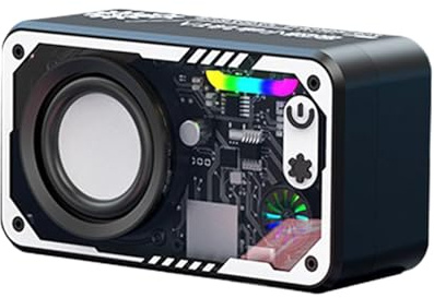 bluetoth Enceinte - 1,97 Pouces Light Stéréo LED, boîte de Son sans Fil Rechargeable, Petit Lecteur de Musique avec Basse Profonde | Audio étanche pour Le Jardin de Patio de Piscine à Plage, Lampe à