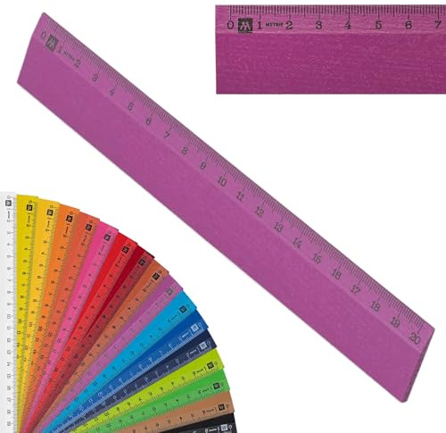 Metrie™ Lineal 20 cm – Holzlineal | Lila | Klein & Handlich | Für Grundschule, Schule & Büro, Zeichnen, Handwerker, DIY | Hergestellt In Der EU | 1 Stück | SCHOLAR