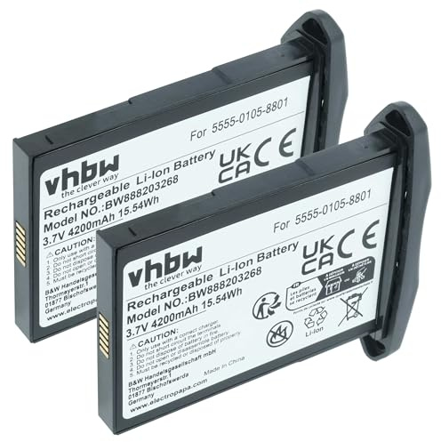 vhbw 2X Akku Ersatz für NCR Orderman 5555-0105-8801 für Handheld Computer Scanner (4200 mAh, 3,7 V, Li-Ion)