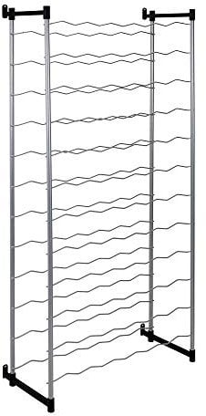 Metaltex Flaschenregal, Metall, Grau, Für 72 Flaschen