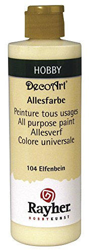 Rayher Peinture acrylique tous usages, flacon de 235 ml, blanc ivoire, 38003104