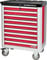KS Tools 886.0009 ULTIMATEline Werkstattwagen,mit 9 Schubladen,rot/silber