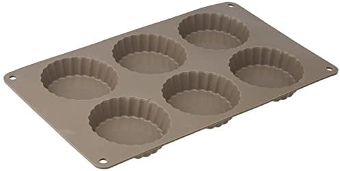 CREALYS 513007 Moule à 6 Tartelettes en Silicone Candy Gris 29 x 17 x 2 cm