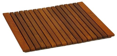Bare Decor Lykos String Spa Duschmatte, massives Teakholz, geöltes Finish, groß