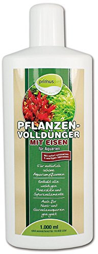primuspet Aquarium 2in1 Pflanzendünger + Eisendünger (2in1 Pflanzenvolldünger mit 2-wertigen Nähreisen für prächtigen Pflanzenwuchs - Mineralien und Spurenelemente), Inhalt:1 Liter