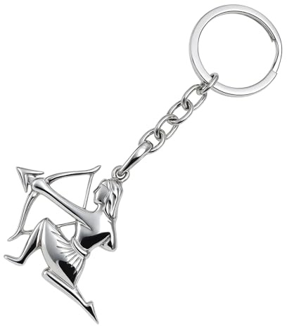 STERLL Herren Schlüssel-Anhänger Sternzeichen echt Silber 925 oxidiert Öko-Verpackung Partner Geschenke