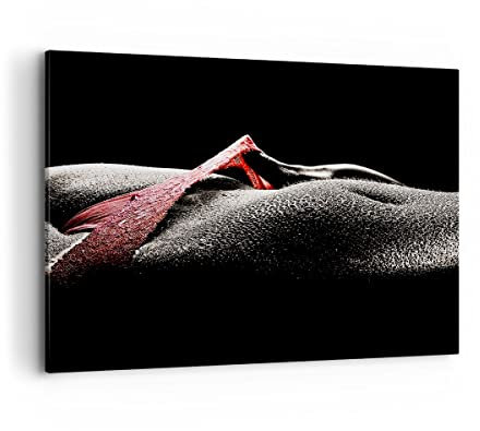 Bilder auf Leinwand 100x70cm Leinwandbild Körper weibliches Modell Wassertropfen Groß Wanddeko Bild Schlafzimmer Deko Wandbilder Dekoration Wohnzimmer Decor Canvas Wand Kunstdruck Art AA100x70-0350
