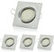 Sweet Led 4er sparpack Flaches Design LED Einbaustrahler Flach | 3.5W | 230V | Edelstahl Optik | Eckig | Schwenkbar Einbauspots Einbauleuchten Einbau led (Eckig chrom gebürstet - Kaltweiß)