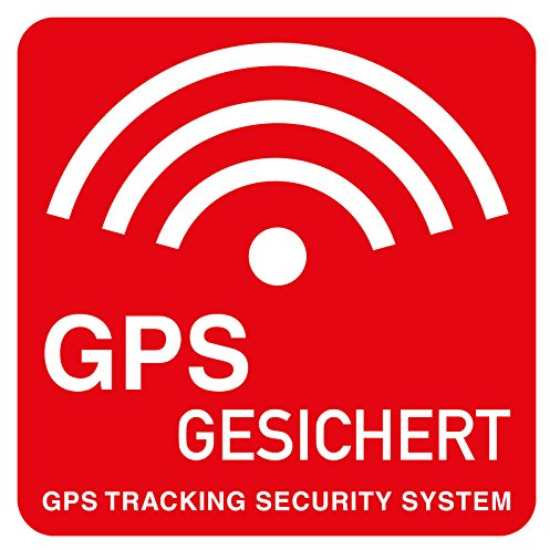 GPS Tracker Aufkleber GPS-Gesichert 40x40 mm auf Bogen á 12 Stück Wetter- und UV-beständig