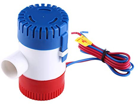 Qiilu 1100 GPH 12V Bomba sumergible de bomba de achique de agua marina eléctrica para barco de yate