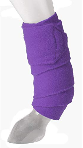 Tough-1 Miniature Pony Purple Show Sheep Goat Thick Fleece Deluxe Polo Leg Wraps Bandages.