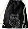 Shirtinstyle Gym Sack Turnbeutel Eule OWL Retro, Farbe Schwarz