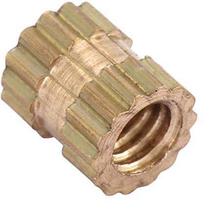 M2,5 Sortiment mit integrierten Muttern mit Gewindeeinsatz aus Messing (M2,5 x 3 x 3,5 (100 Stück))