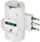 VIMAR RI.00315.B Adattatore elettrico multiplo sfalsato verticale, 3 prese universali con protezione bambini SICURY, spina (grande) standard italiano tipo S17 2P+T 16 A