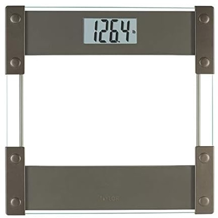 Taylor Hinge Design/Clear Glass Digital 400lb Bathroom Scale