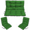 SuperKissen24. Sitzkissen Bankkissen Bankauflage - 100x50 cm und Rückenlehne 100x60 cm mit 2er 48x96 cm Stuhlkissen Set - Outdoor und Indoor - grün