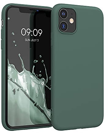 kwmobile Case Compatible with Apple iPhone 11 Case - Soft Slim Protective TPU Silicone Cover - Blue Green