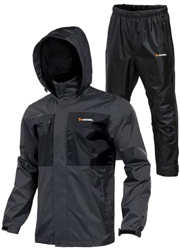 Rodeel Tuta impermeabile da pesca per uomo (giacca a pioggia e tuta da pantalone)